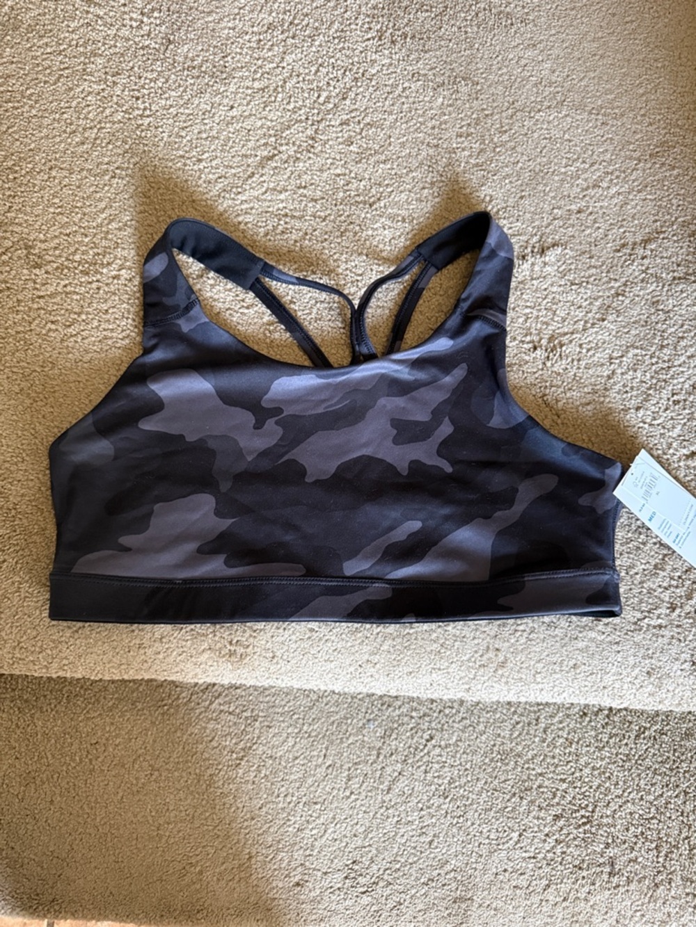 Women's Camouflage Sports Bra - Black/Grey